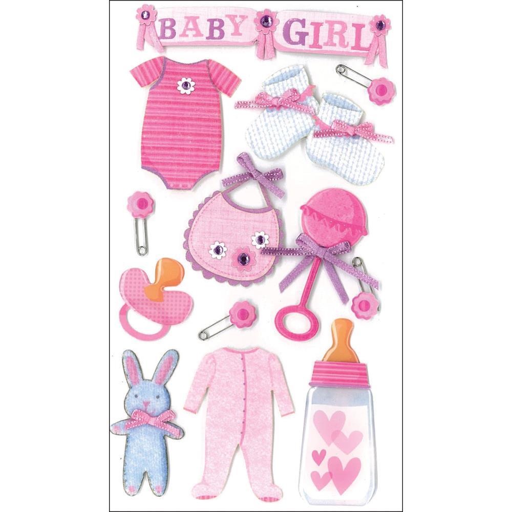 Baby Girl 4 x 7 Scrapbook Embellishment by Jolee's Boutique - Scrapbook Supply Companies