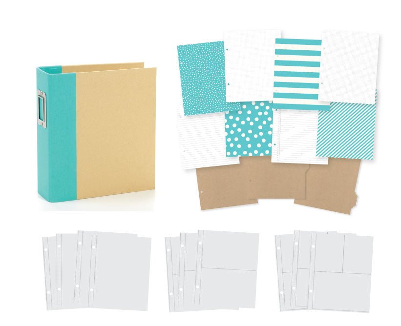 SN@P! 6 x 8 Designer 2-Ring Binder by Simple Stories - Teal Kraft