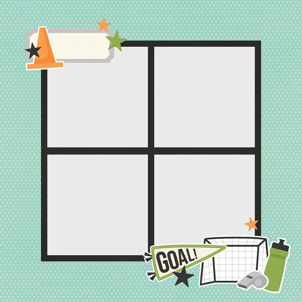 Sports Collection Soccer 4x8 Simple Pages Pieces by Simple Stories - 17 Pieces