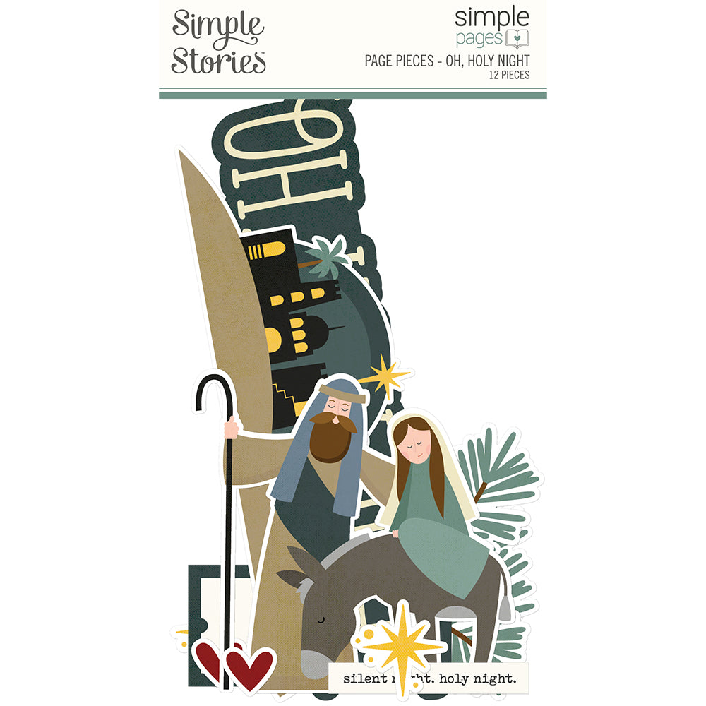 Oh, Holy Night Collection 4x8 Simple Page Pieces Scrapbook Embellishments by Simple Stories