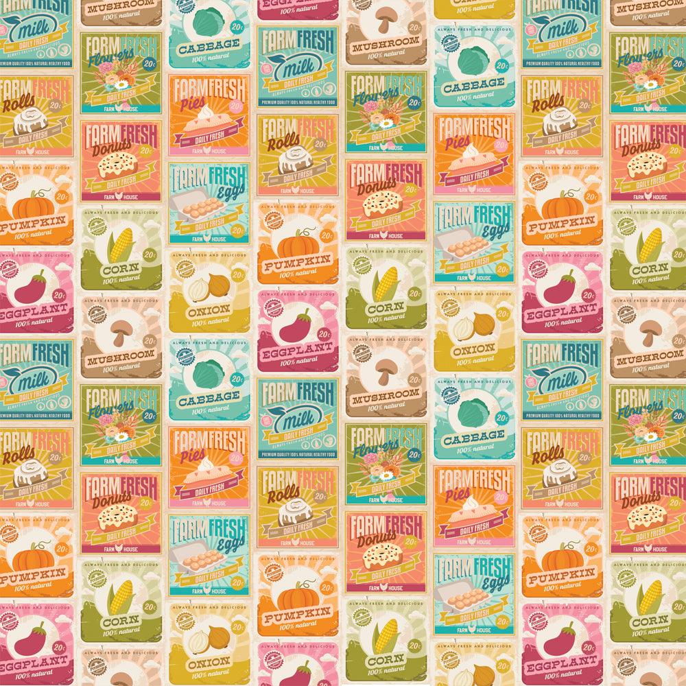 Harvest Market Collection Market Day 12 x 12 Double-Sided Scrapbook Paper by Simple Stories - Scrapbook Supply Companies