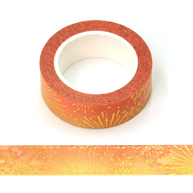 TW Collection Tropical Sunrise Gold Foiled Washi Tape by SSC Designs - 15mm x 30 Feet