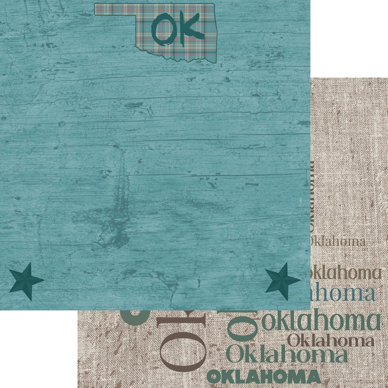 Stateside Collection Oklahoma 12 x 12 Double-Sided Scrapbook Paper by SSC Designs - Scrapbook Supply Companies