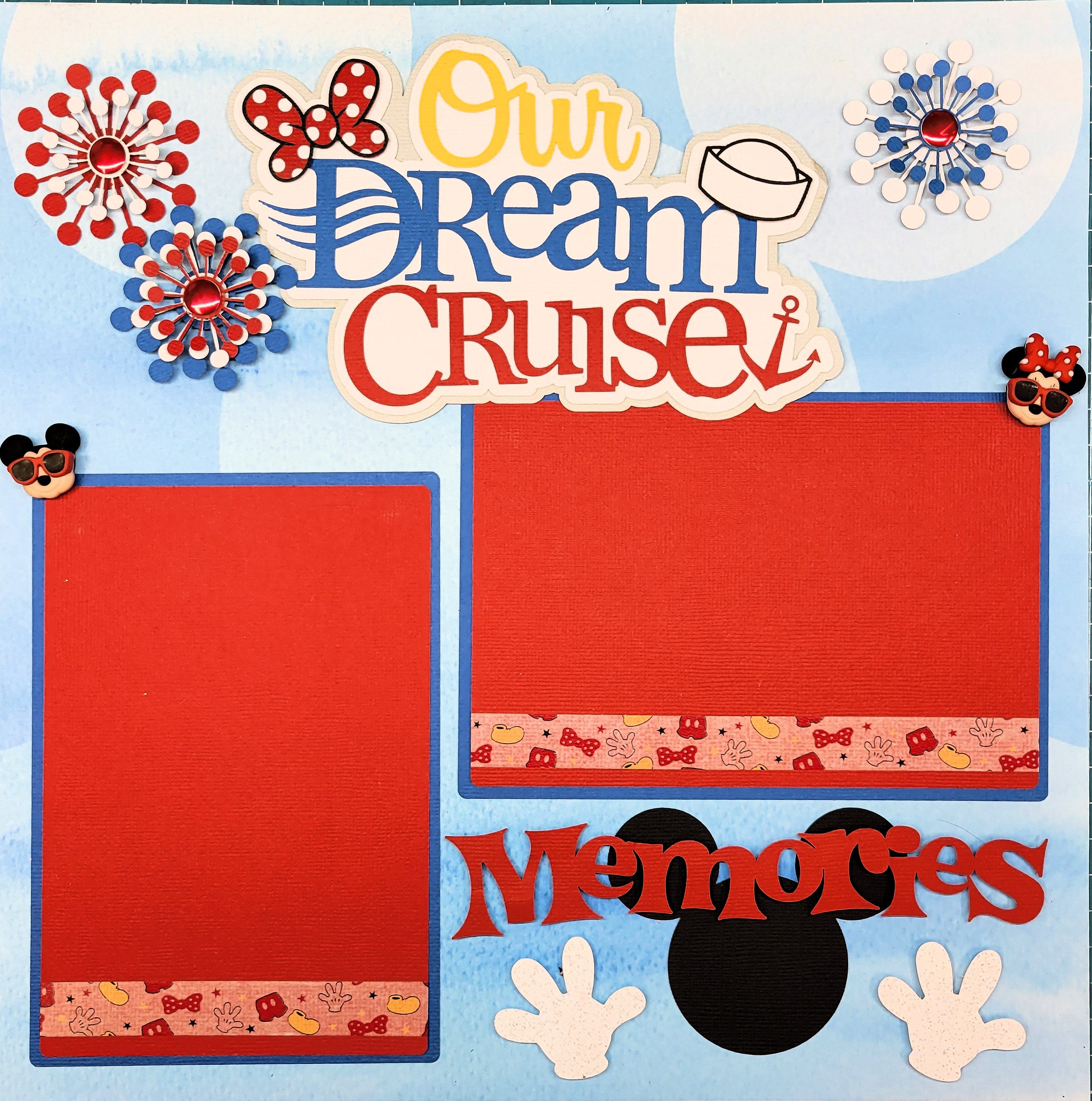 Disneyana Collection Our Dream Cruise (2) - 12 x 12 Pages, Fully-Assembled & Hand-Crafted 3D Scrapbook Premade by SSC Designs