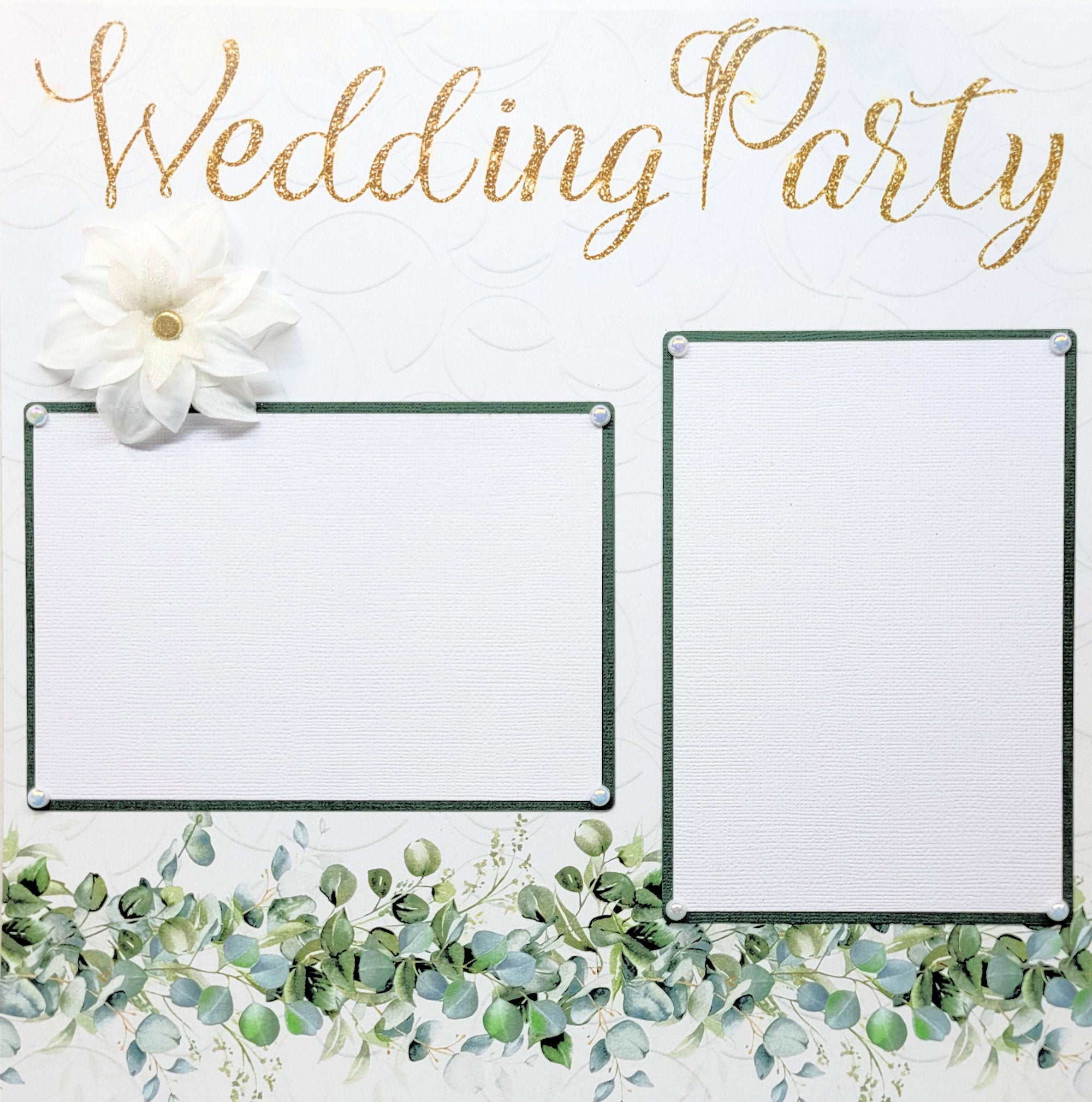 Bride To Be & Wedding Party (2) - 12 x 12 Pages, Fully-Assembled & Hand-Crafted 3D Scrapbook Premade by SSC Designs