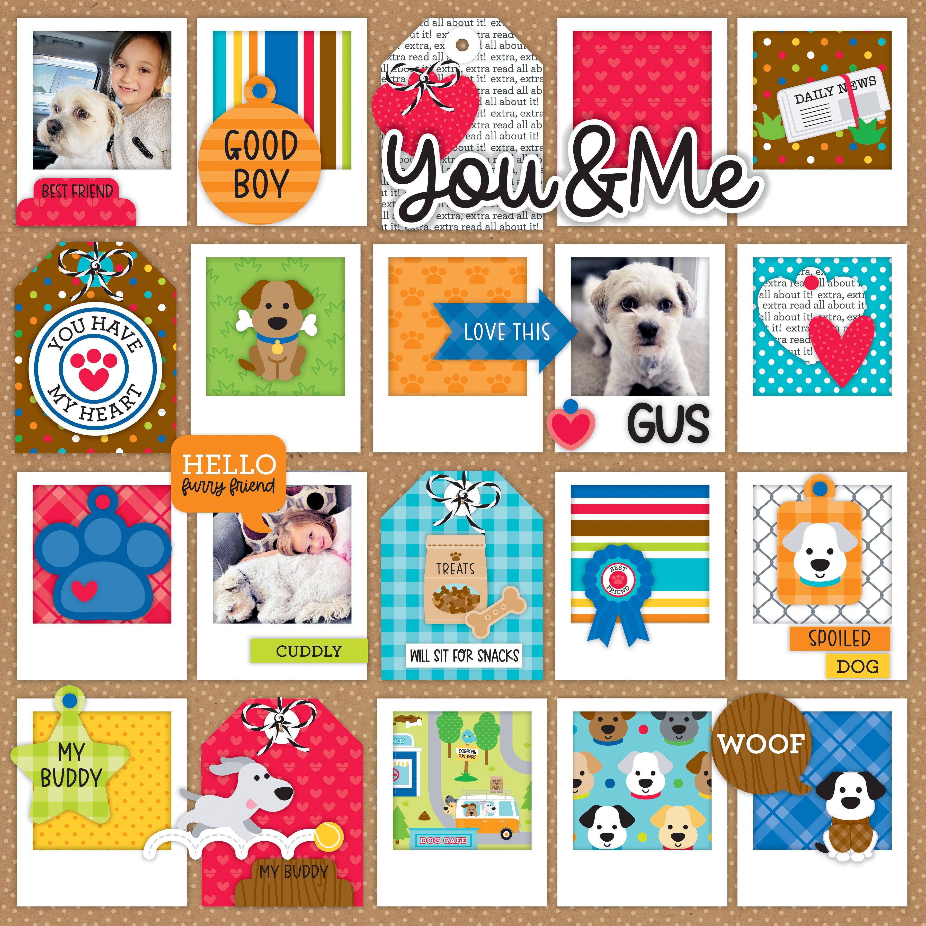 Doggone Cute Collection Playful Plaid 12 x 12 Double-Sided Scrapbook Paper by Doodlebug Design - Scrapbook Supply Companies