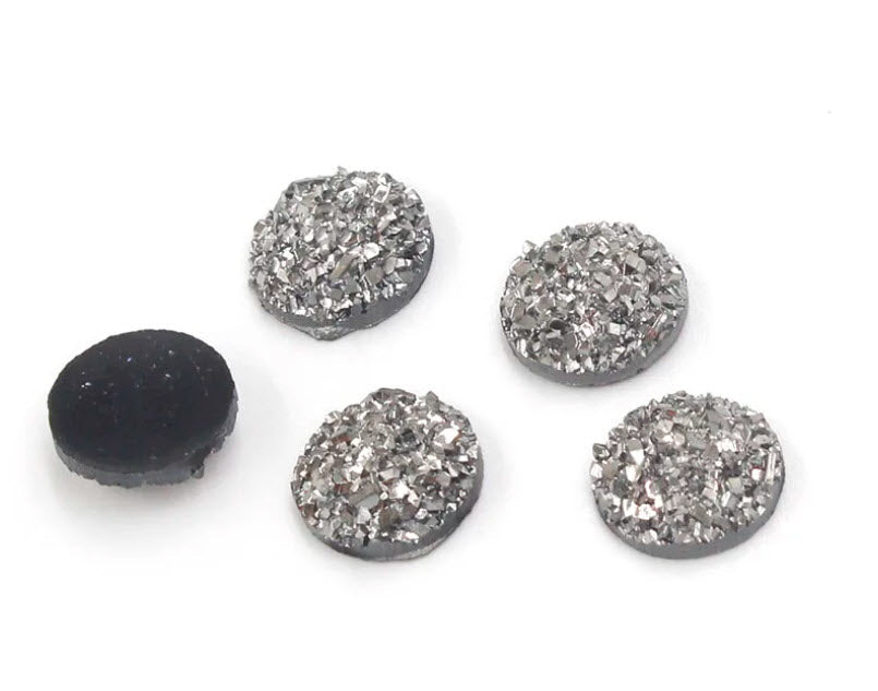 Bling It Up Collection 3/8" Dark Grey Glitter Chunky Round Bling - Pkg. of 20