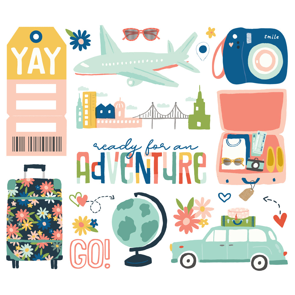 Pack Your Bags Collection Big Bits & Pieces Die Cuts by Simple Stories