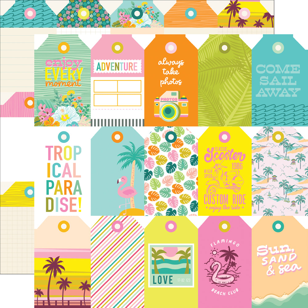 Just Beachy Collection This Is Paradise 12 x 12 Double-Sided Scrapbook Paper by Simple Stories