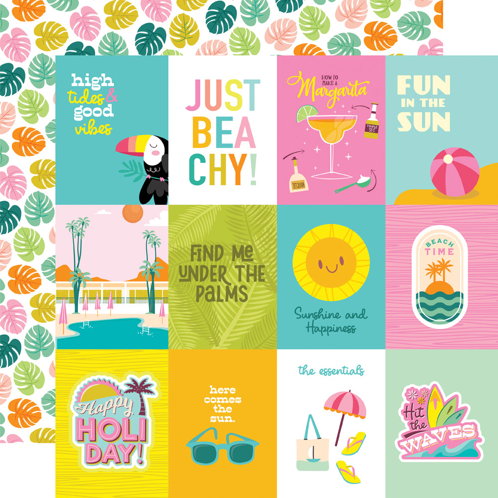 Just Beachy Collection 3x4 Elements 12 x 12 Double-Sided Scrapbook Paper by Simple Stories