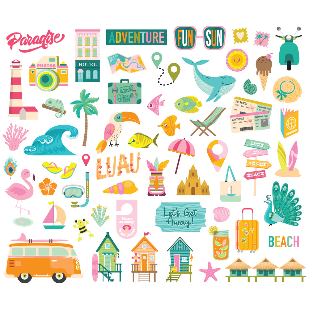 Just Beachy Collection Bits & Pieces Die Cuts by Simple Stories