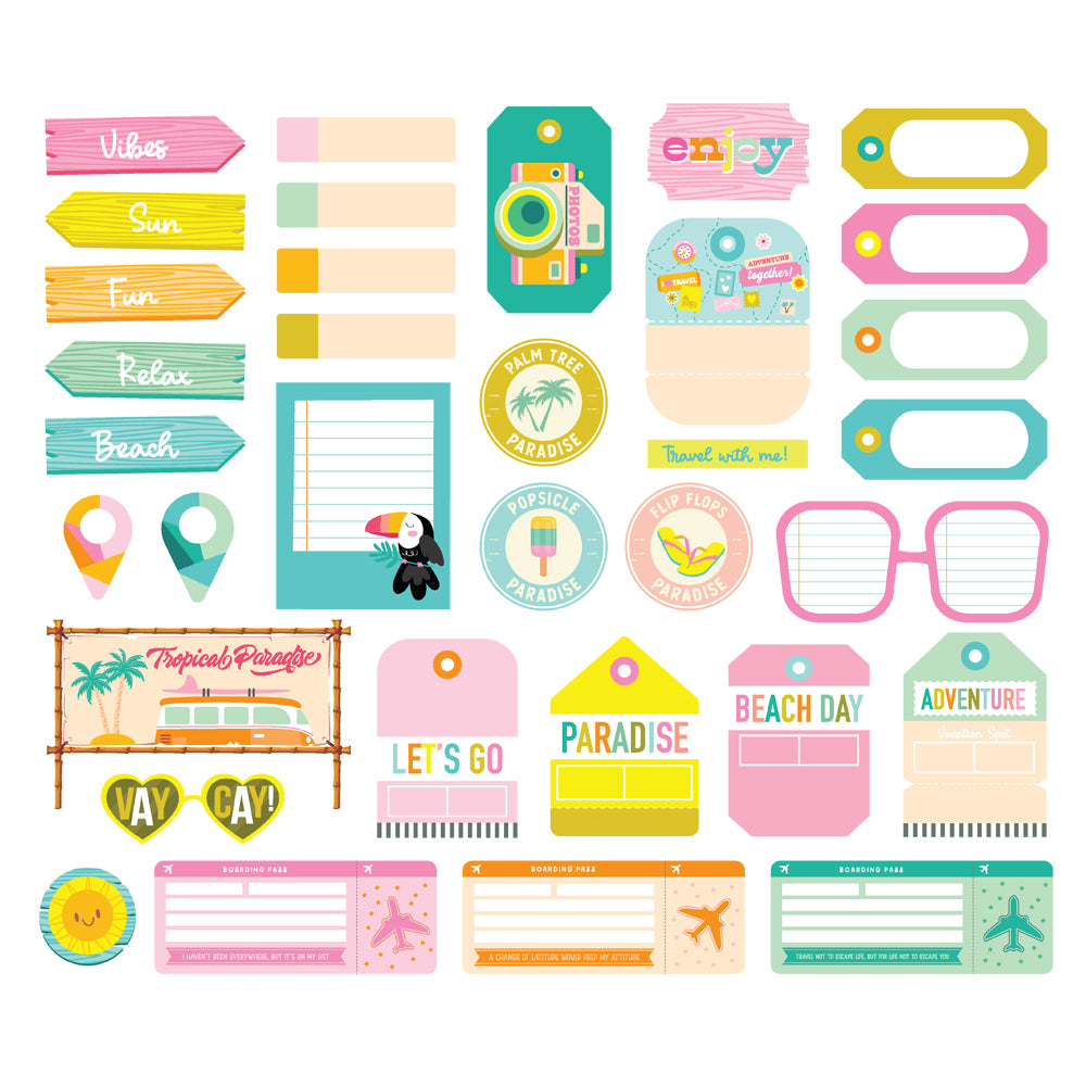 Just Beachy Collection Journal Bits & Pieces Die Cuts by Simple Stories