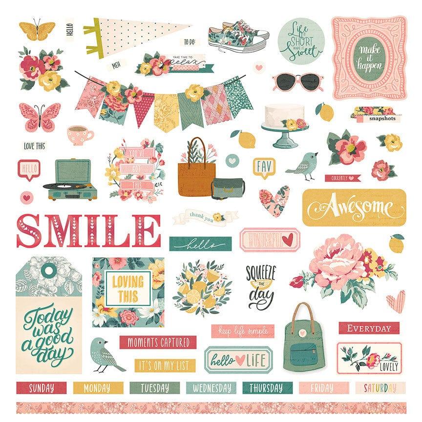 Hello Lovely Collection 12 x 12 Cardstock Scrapbook Sticker Sheet by Photo Play Paper - Scrapbook Supply Companies