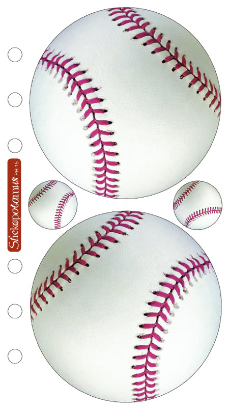 Sports Collection Baseball 4 x 7 Scrapbook Sticker Sheet by Sticko