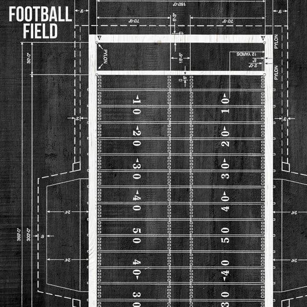 Wood Sports Collection Football Brown Wood 12 x 12 Double-Sided Scrapbook Paper by Scrapbook Customs - Scrapbook Supply Companies