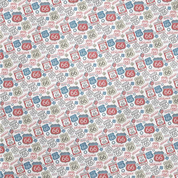 Route 66 Collection The Mother Road 12 x 12 Double-Sided Scrapbook Paper by Scrapbook Customs - Scrapbook Supply Companies