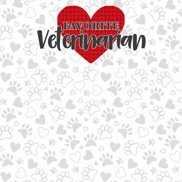 Occupation Collection Veterinarian Love 12 x 12 Double Sided Scrapbook Paper by Scrapbook Customs