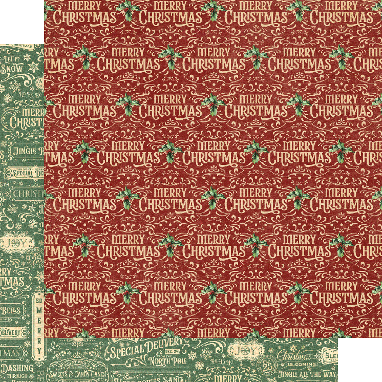 Letters To Santa Collection Season's Greetings 12 x 12 Double-Sided Scrapbook Paper by Graphic 45 - Scrapbook Supply Companies