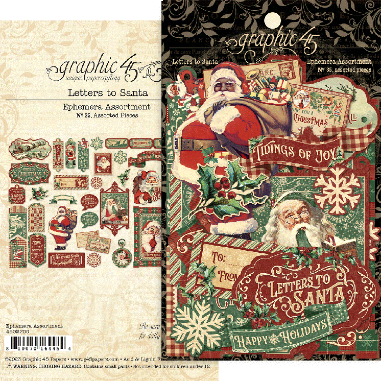 Letters To Santa Collection 4 x 8 Scrapbook Ephemera by Graphic 45 - Scrapbook Supply Companies