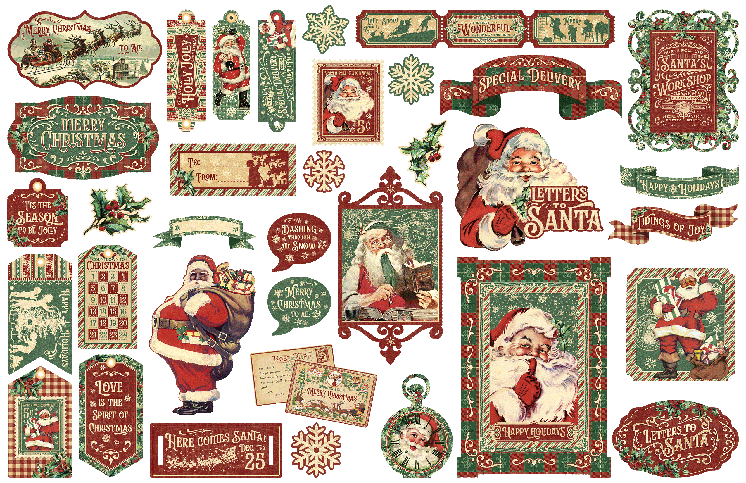 Letters To Santa Collection 4 x 8 Scrapbook Ephemera by Graphic 45 - Scrapbook Supply Companies