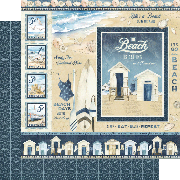 The Beach is Calling Collection The Beach is Calling 12 x 12 Double-Sided Scrapbook Paper by Graphic 45