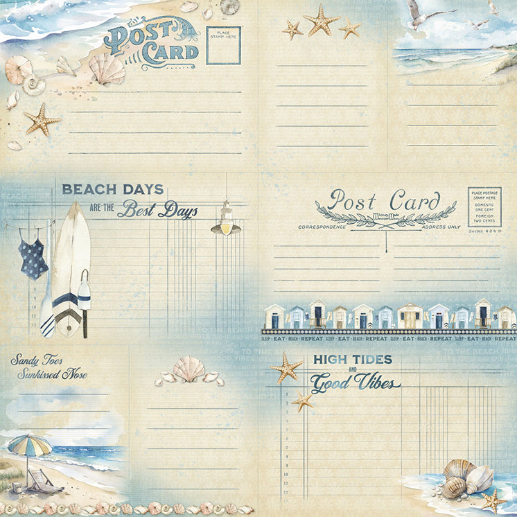 The Beach is Calling Collection High Tide Good Vibes 12 x 12 Double-Sided Scrapbook Paper by Graphic 45