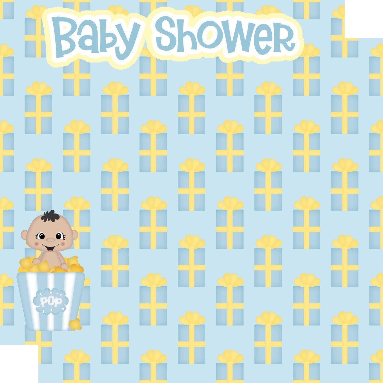 Ready To Pop Collection Baby Shower Boy 12 x 12 Double-Sided Scrapbook Paper by SSC Designs - Scrapbook Supply Companies