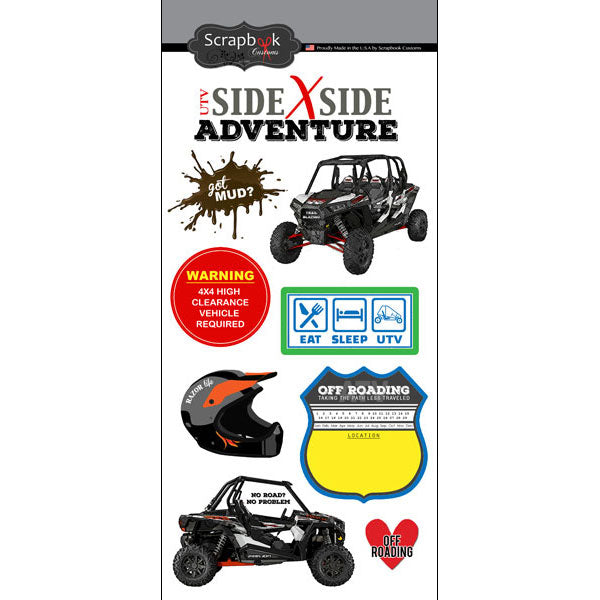 ATV Collection Side by Side Adventure 6 x 12 Scrapbook Sticker Sheet by Scrapbook Customs