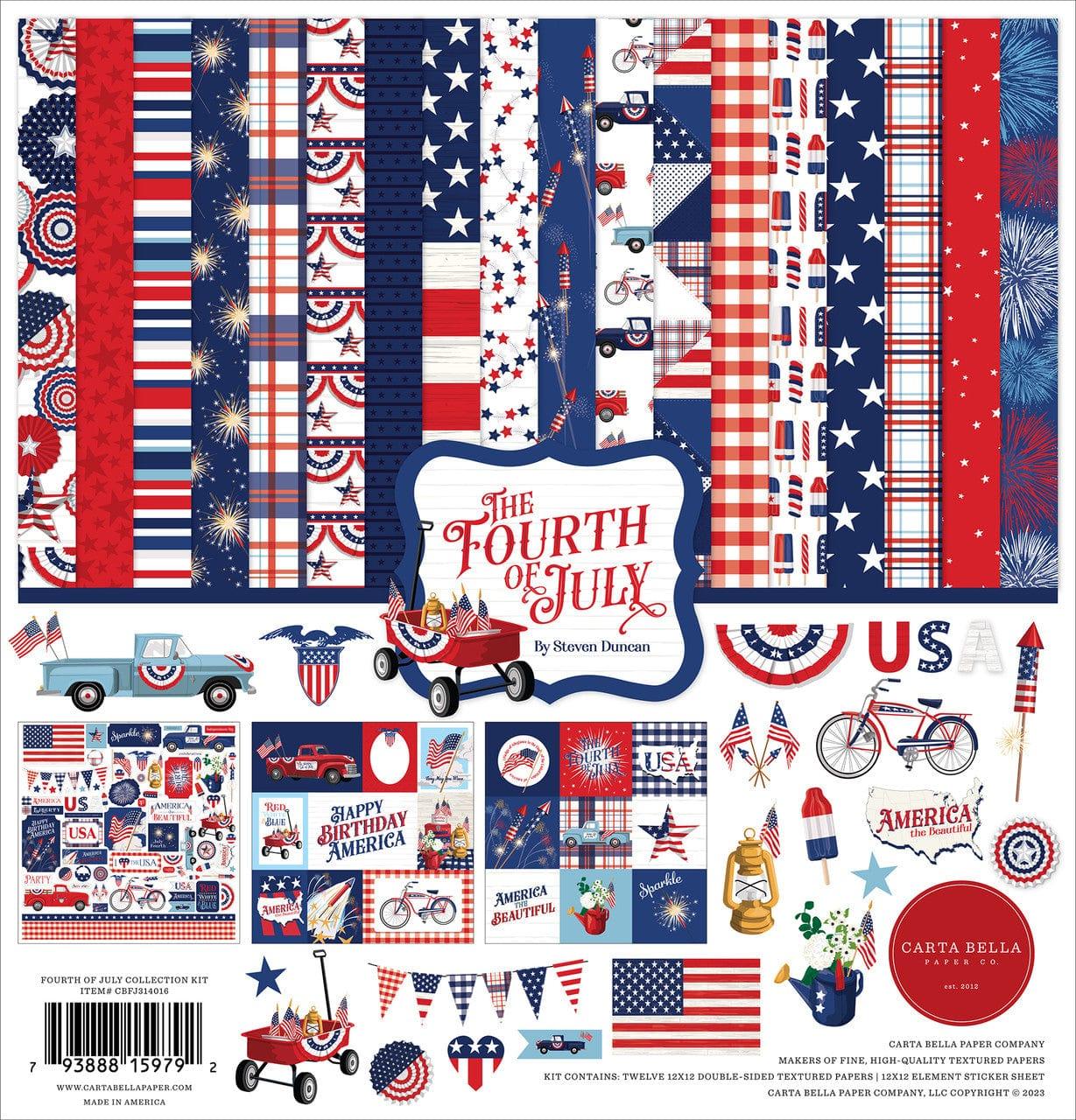 Fourth of July Collection 12 x 12 Scrapbook Paper & Sticker Pack by Carta Bella - Scrapbook Supply Companies