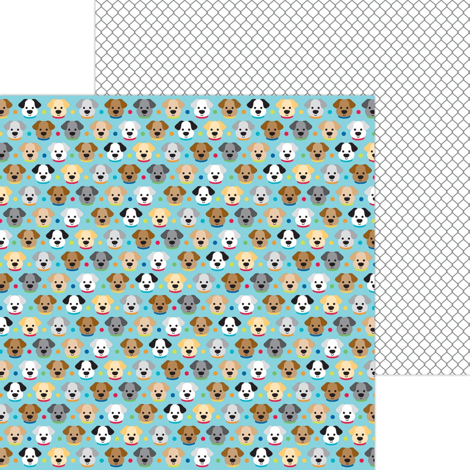 Doggone Cute Collection Here Boy! 12 x 12 Double-Sided Scrapbook Paper by Doodlebug Design - Scrapbook Supply Companies