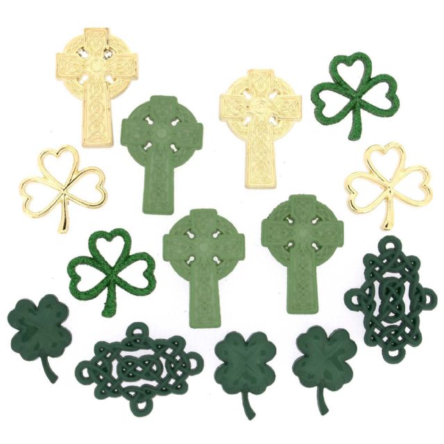Dress It Up Collection Emerald Isle Scrapbook Button Embellishments