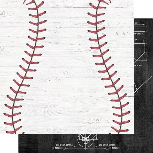 Wood Sports Collection Baseball White Wood 12 x 12 Double-Sided Scrapbook Paper by Scrapbook Customs - Scrapbook Supply Companies