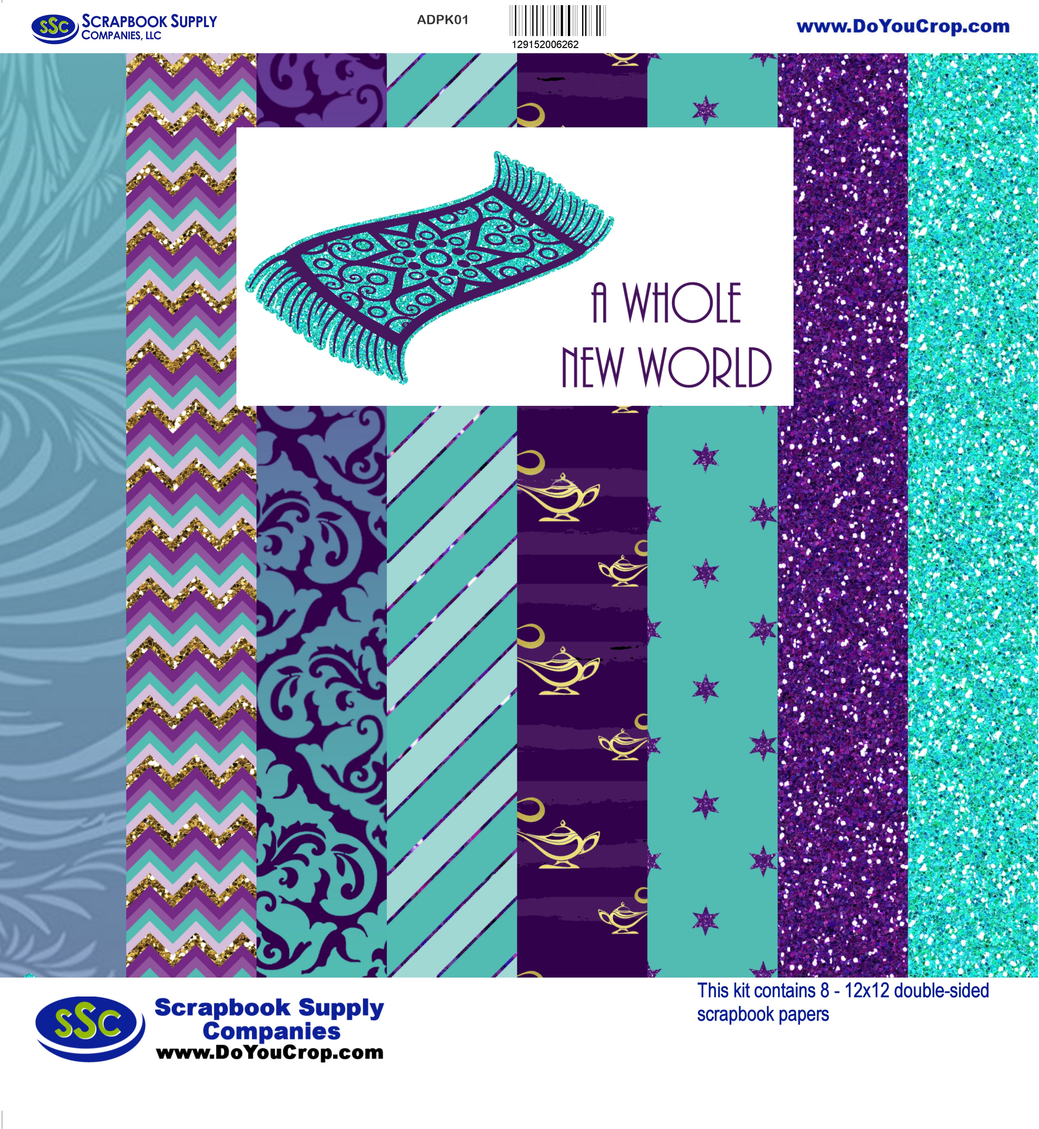 Disneyana A Whole New World 12 x 12 Scrapbook Paper Kit by SSC Designs