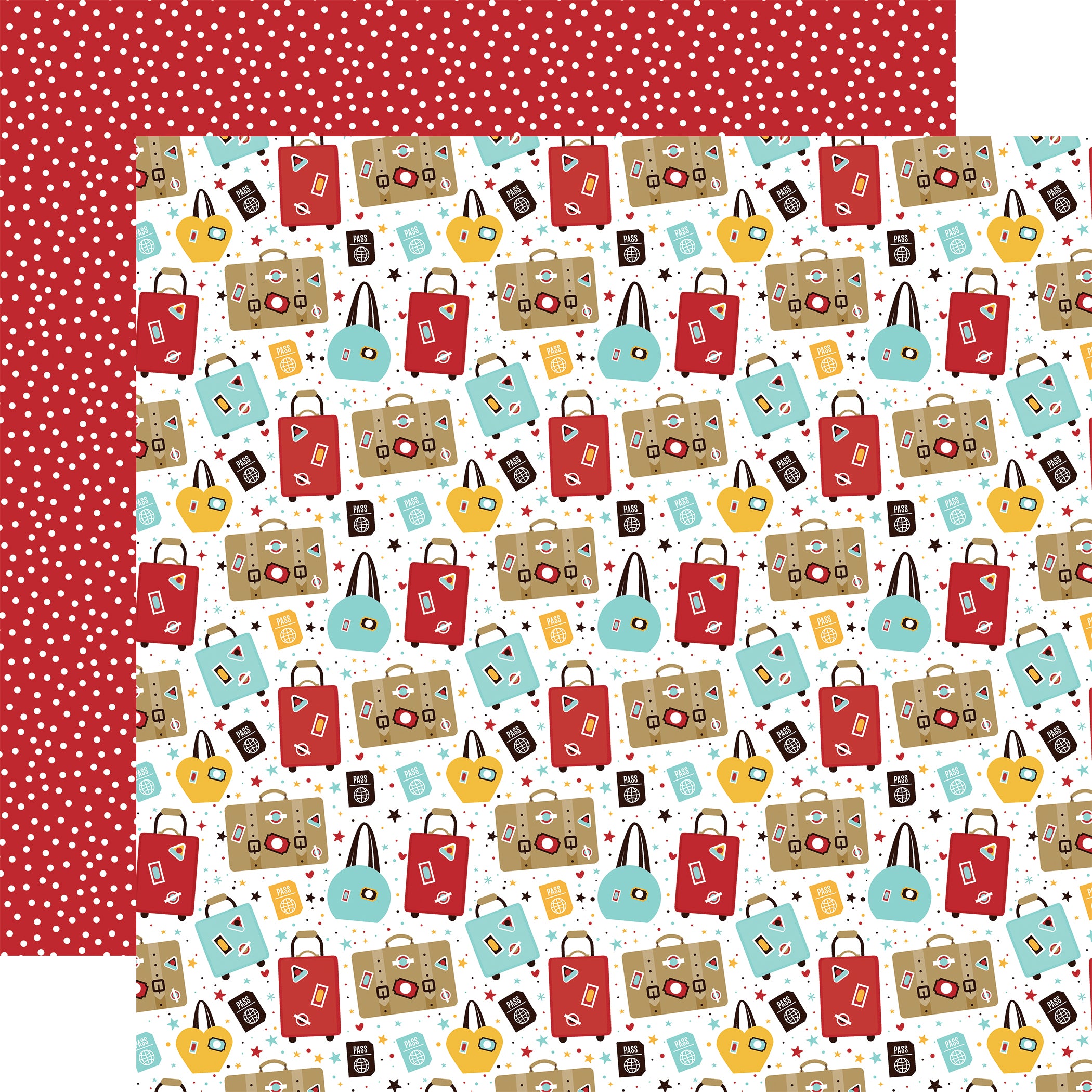 A Magical Voyage Collection Let's Sail Luggage 12 x 12 Double-Sided Scrapbook Paper by Echo Park Paper