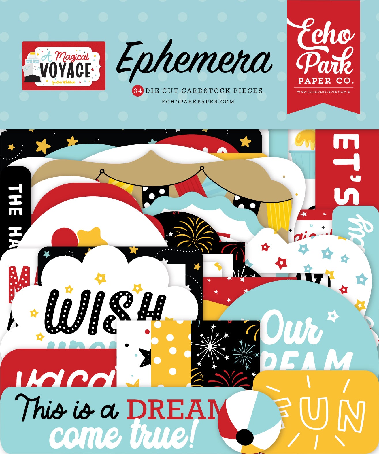 A Magical Voyage Collection 5 x 5 Scrapbook Ephemera by Echo Park Paper
