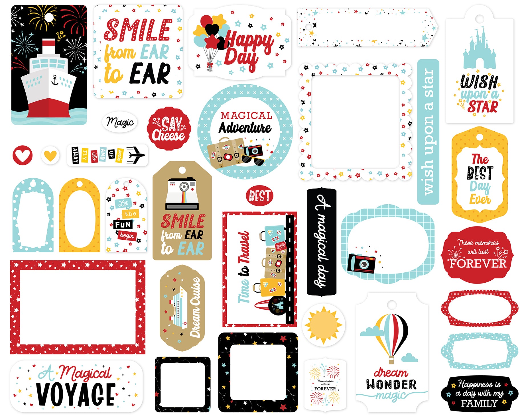 A Magical Voyage Collection Scrapbook Frames & Tags by Echo Park Paper