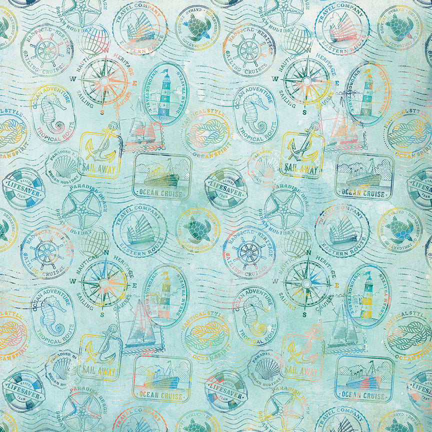 Anchors Aweigh Collection Portside 12x12 Double-Sided Scrapbook Paper by Photo Play Paper