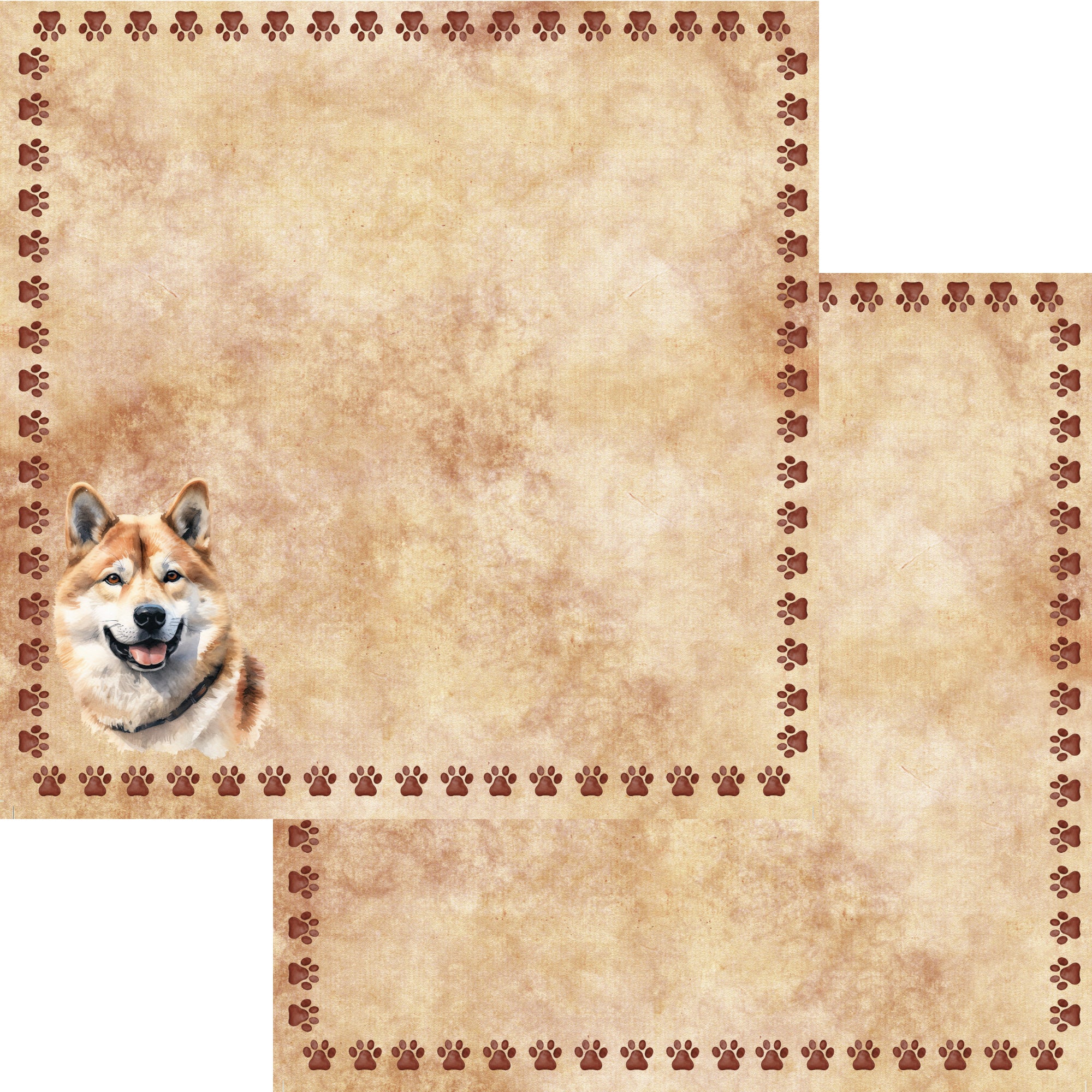 Dog Breeds Collection Akita 12 x 12 Double-Sided Scrapbook Paper by SSC Designs