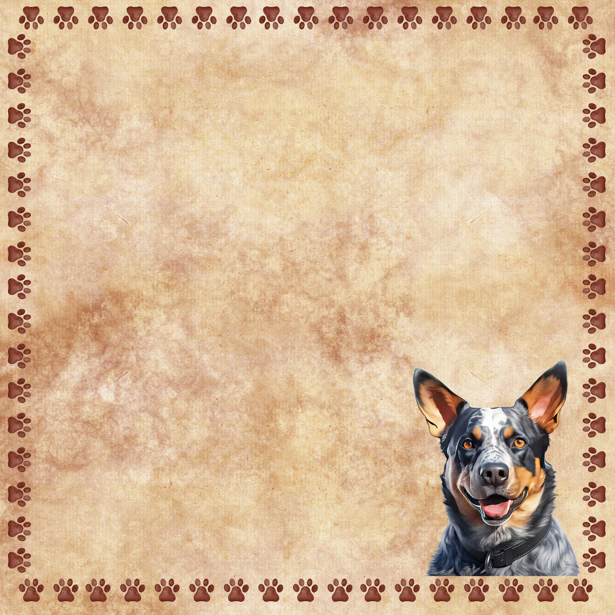 Dog Breeds Collection Australian Cattle Dog 12 x 12 Double-Sided Scrapbook Paper by SSC Designs
