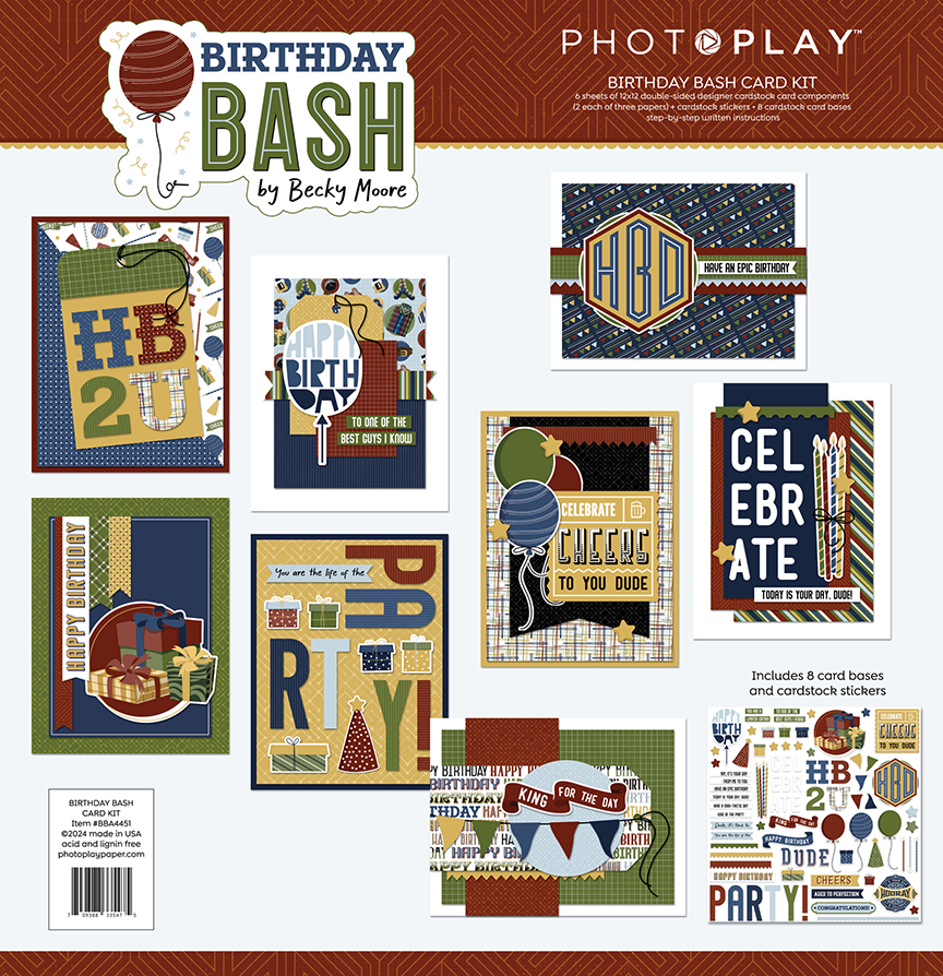 Birthday Bash Collection 12 x 12 Card Making Kit by Photo Play Paper