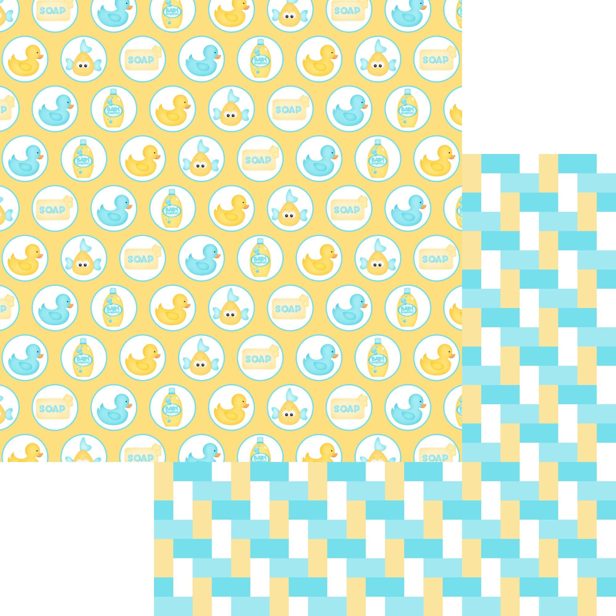 Bathtub Time Boy Collection Rubber Duckies 12 x 12 Double-Sided Scrapbook Paper by SSC Designs - Scrapbook Supply Companies