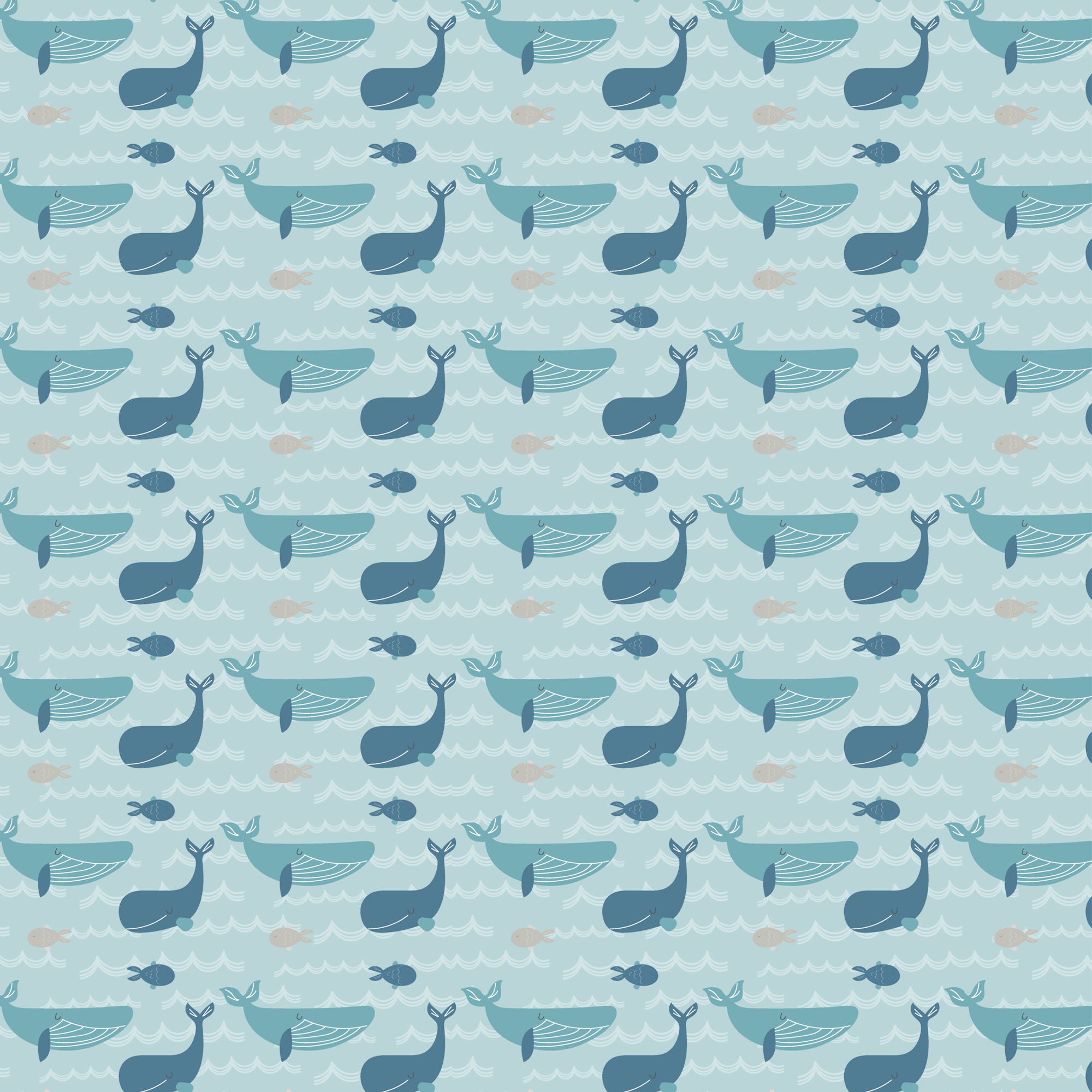 By The Sea Collection Whale Of A Good Time 12 x 12 Double-Sided Scrapbook Paper by SSC Designs