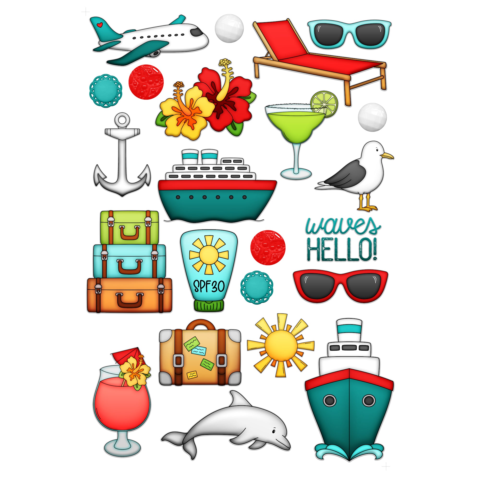 Bon Voyage Collection Laser Cut Scrapbook Ephemera Embellishments by SSC Designs