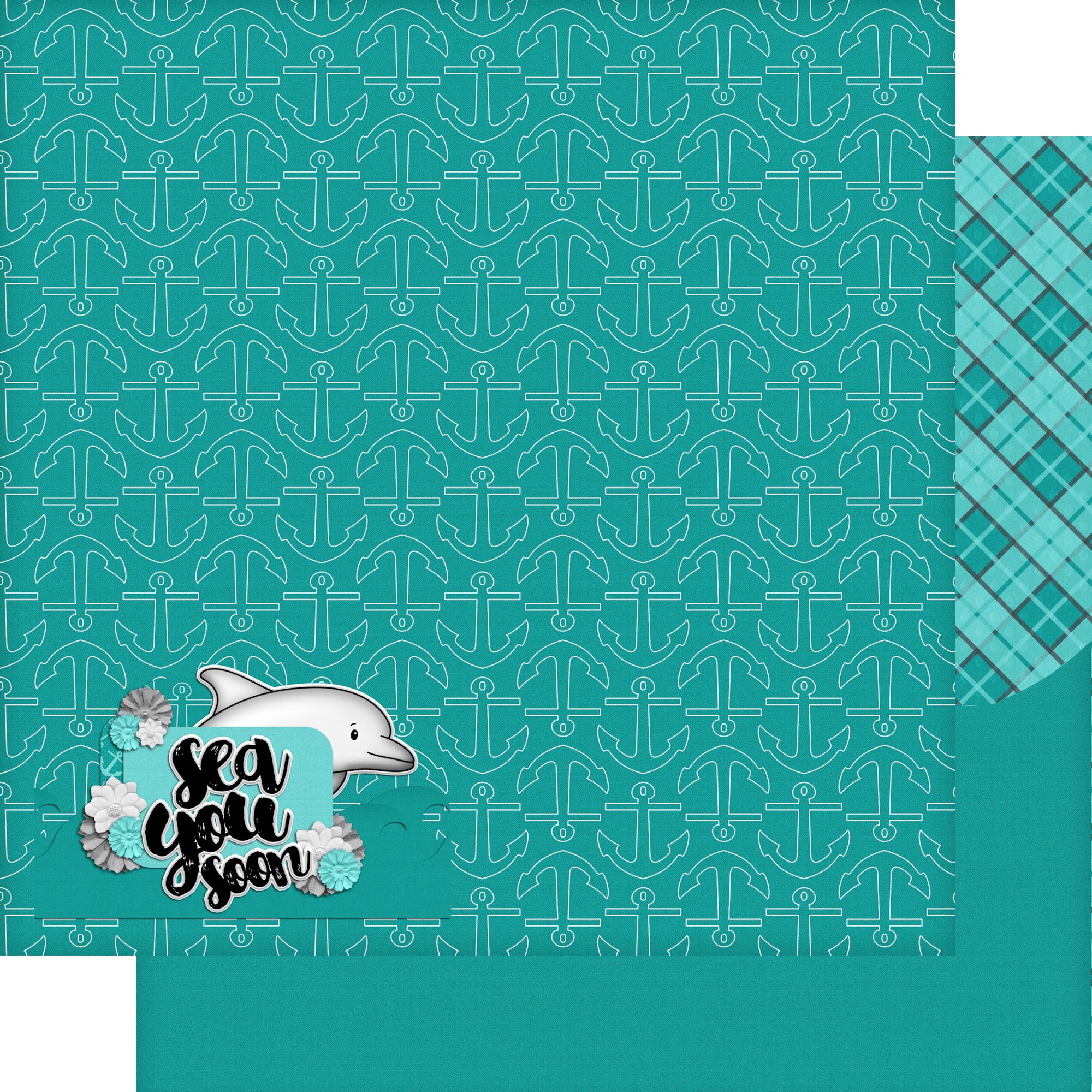 Bon Voyage Collection Sea You Soon 12 x 12 Double-Sided Scrapbook Paper by SSC Designs
