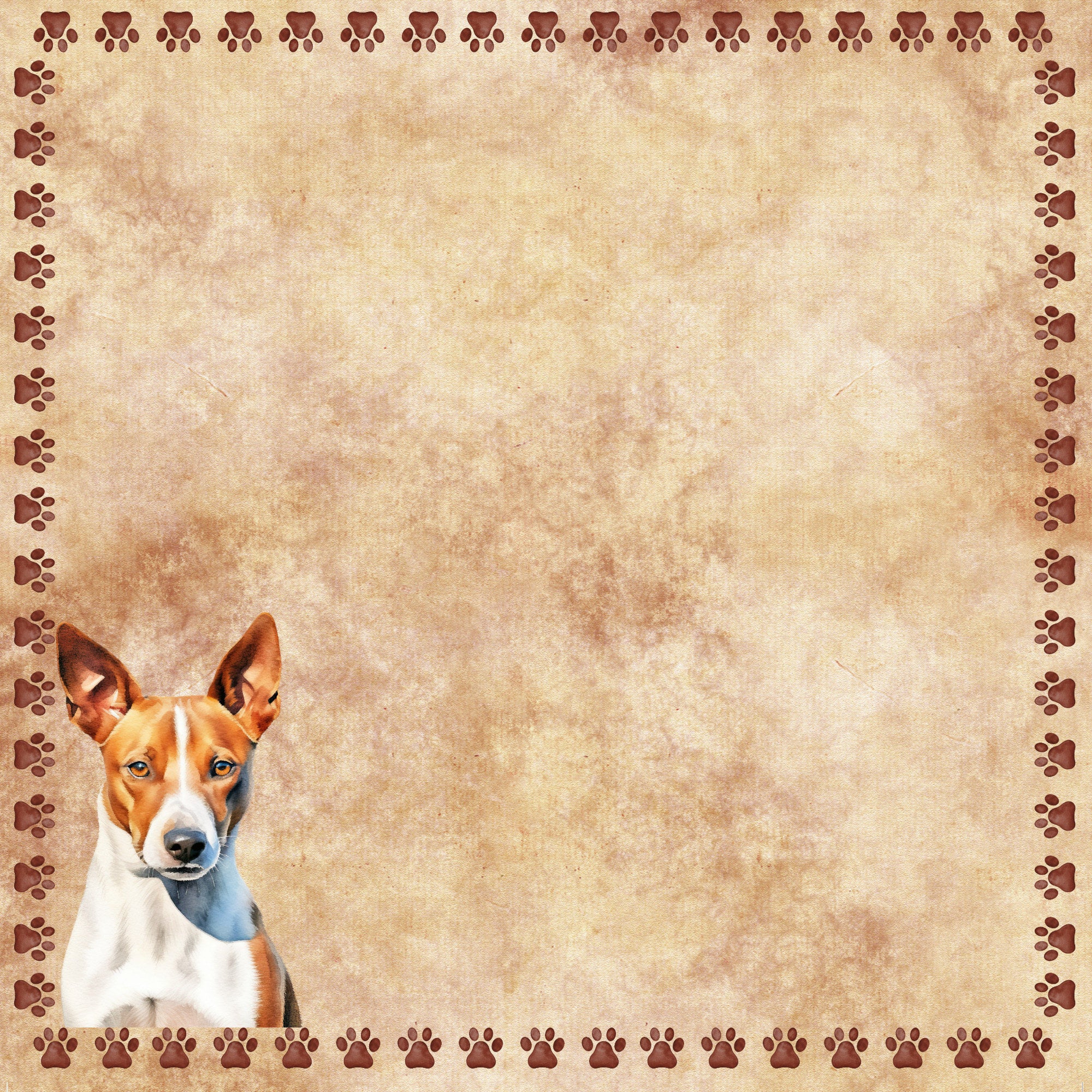 Dog Breeds Collection Basenji 12 x 12 Double-Sided Scrapbook Paper by SSC Designs