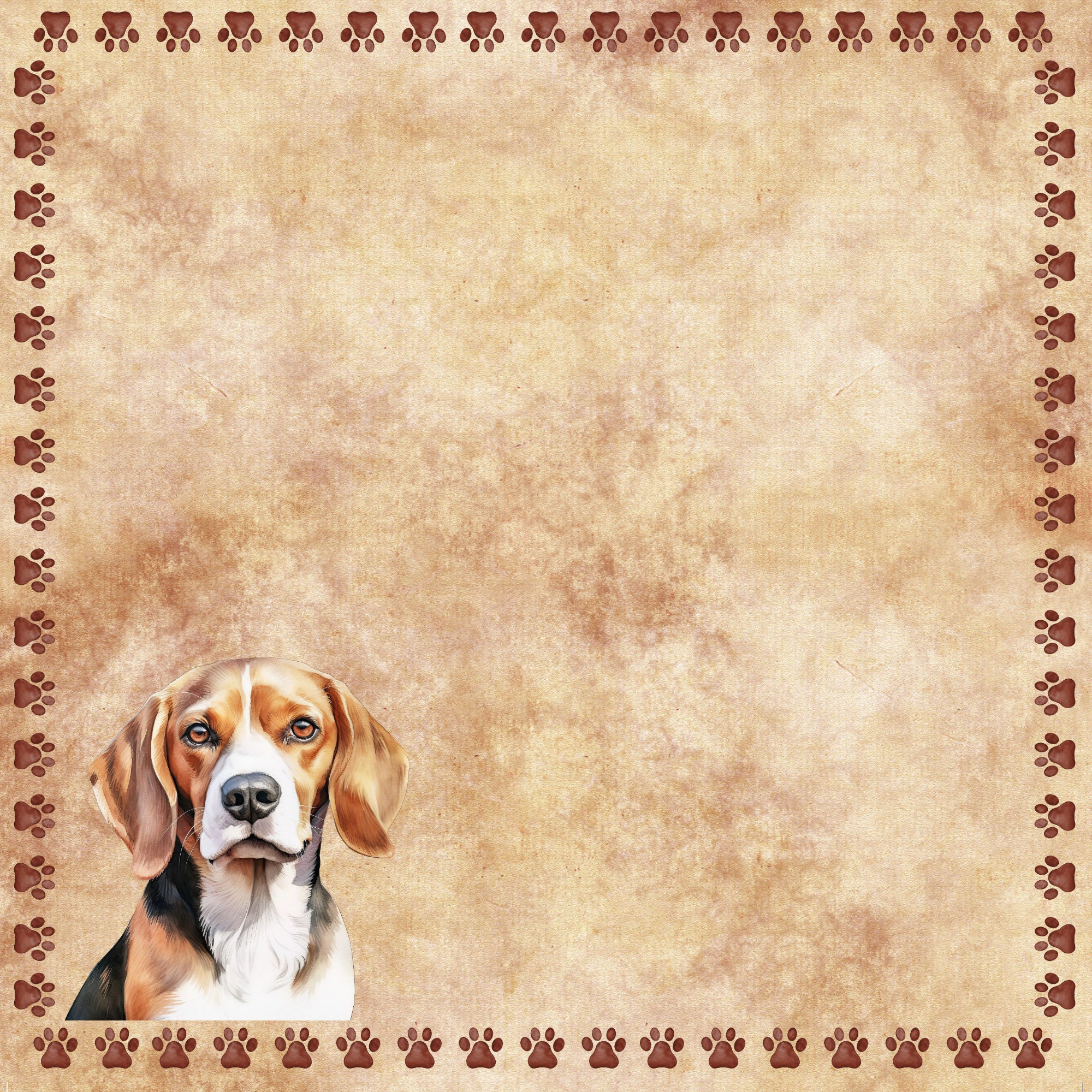 Dog Breeds Collection Beagle 12 x 12 Double-Sided Scrapbook Paper by SSC Designs