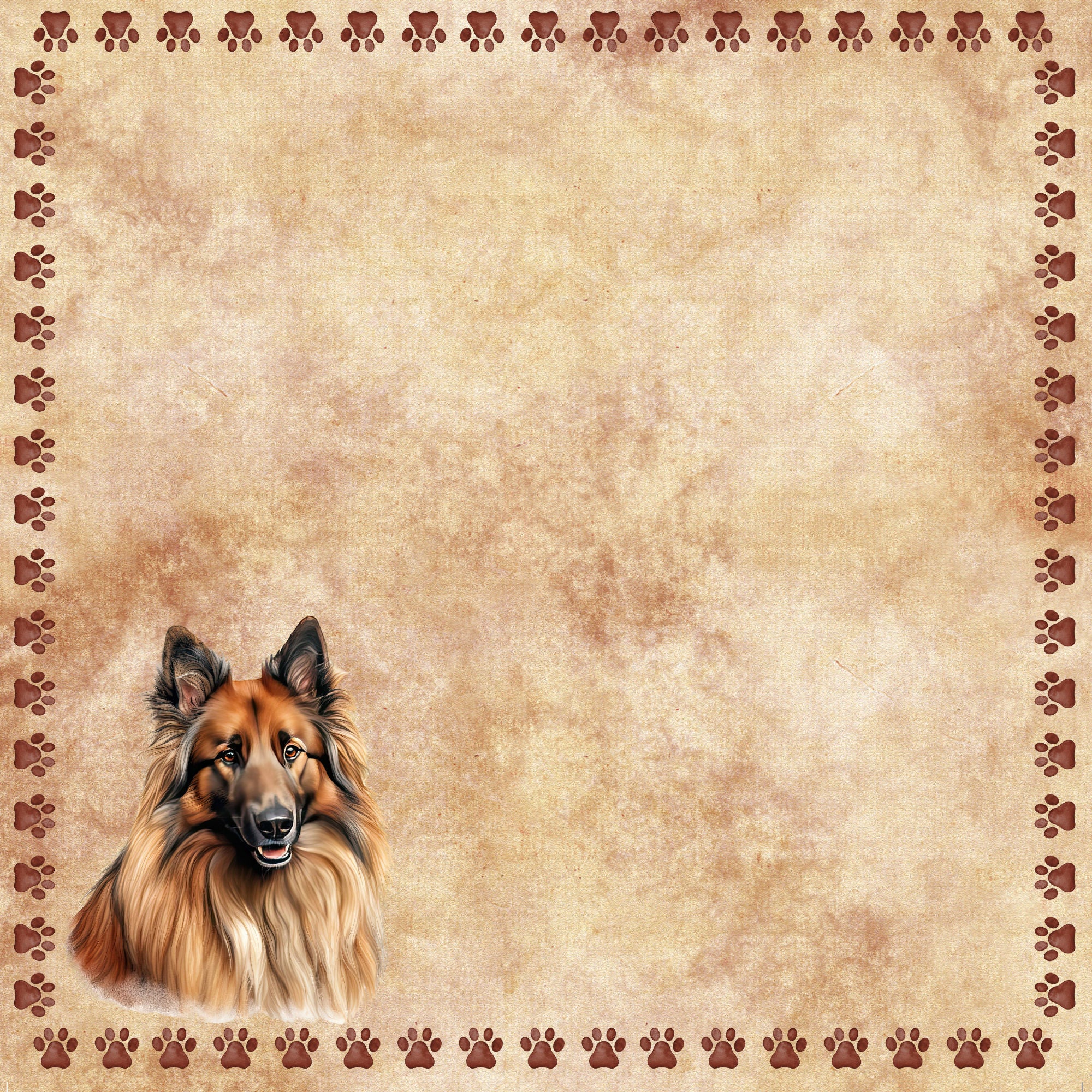Dog Breeds Collection Belgian Shepherd 12 x 12 Double-Sided Scrapbook Paper by SSC Designs