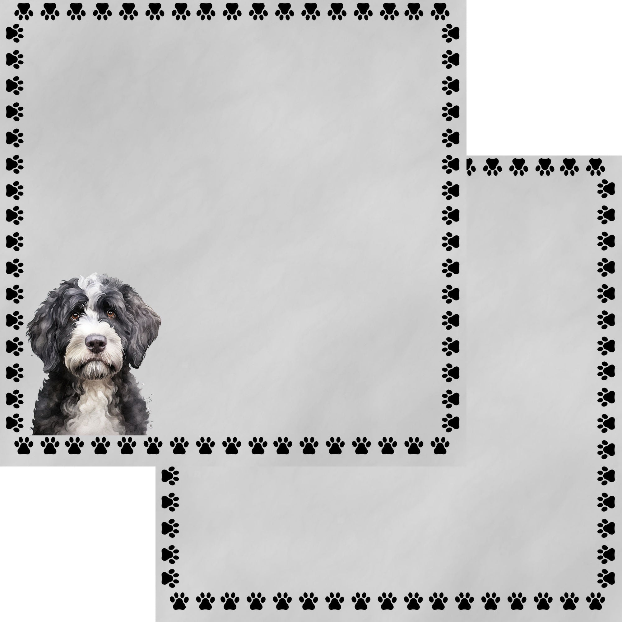 Dog Breeds Collection Bernedoodle 12 x 12 Double-Sided Scrapbook Paper by SSC Designs