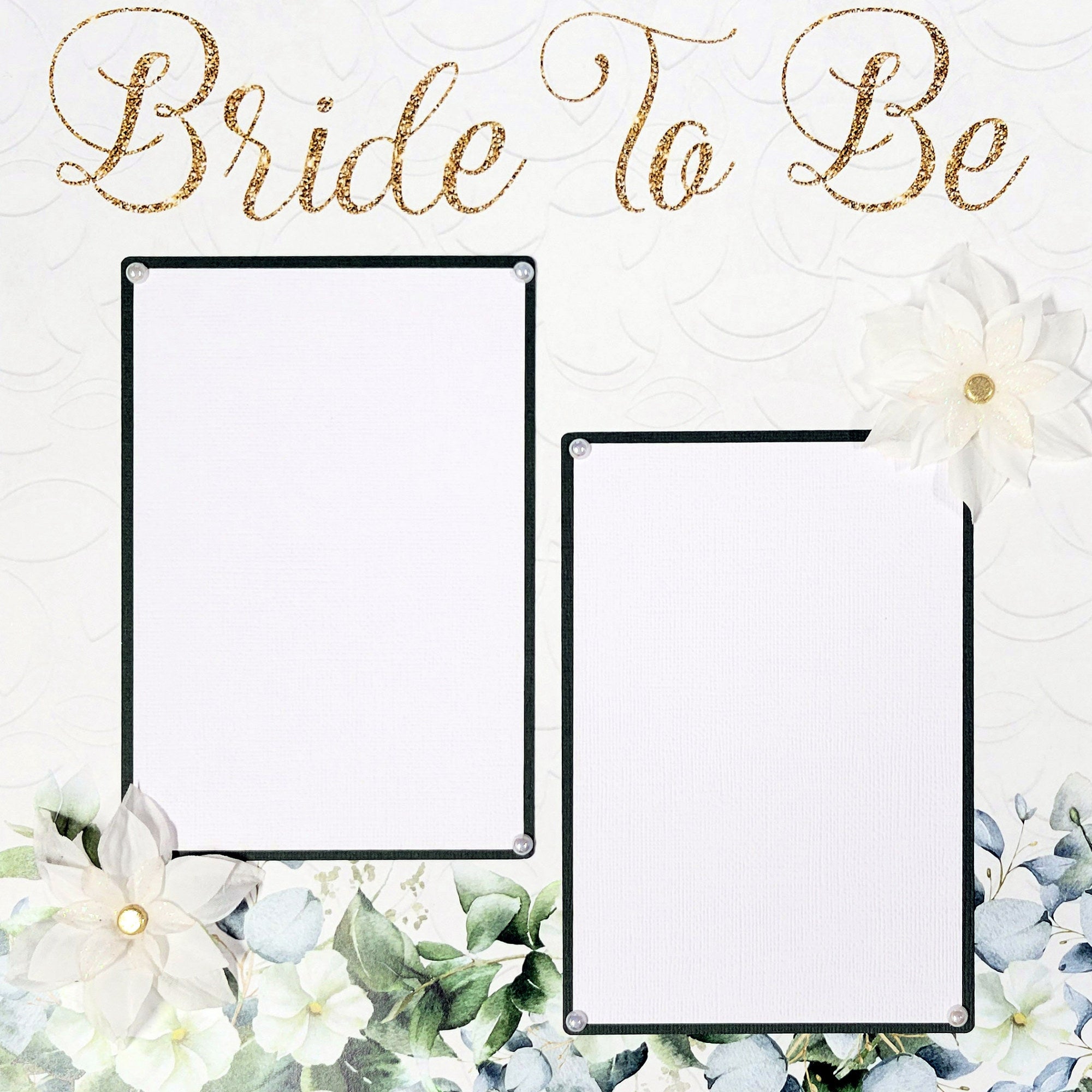 Bride To Be & Wedding Party (2) - 12 x 12 Pages, Fully-Assembled & Hand-Crafted 3D Scrapbook Premade by SSC Designs