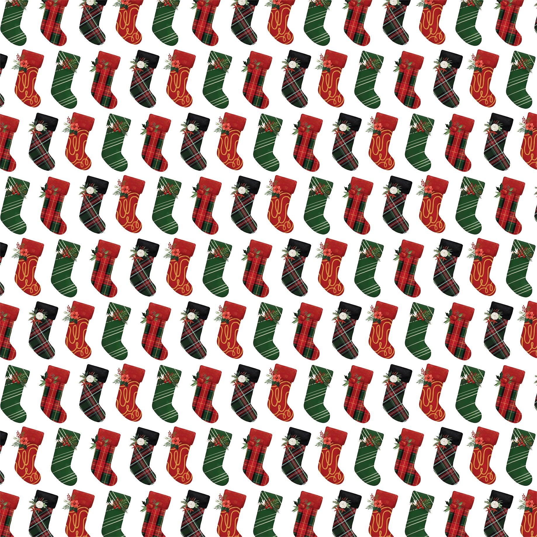 A Wonderful Christmas Collection Stockings Were Hung 12 x 12 Double-Sided Scrapbook Paper by Carta Bella - Scrapbook Supply Companies